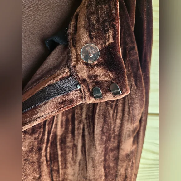 Reformation Wes Velvet Wide Leg Pants In Chestnut - Picture 12 of 16